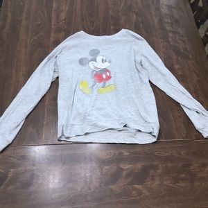 Mickey Mouse sweatshirt.